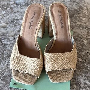 Jeffrey Campbell Natural Woven Clogs
